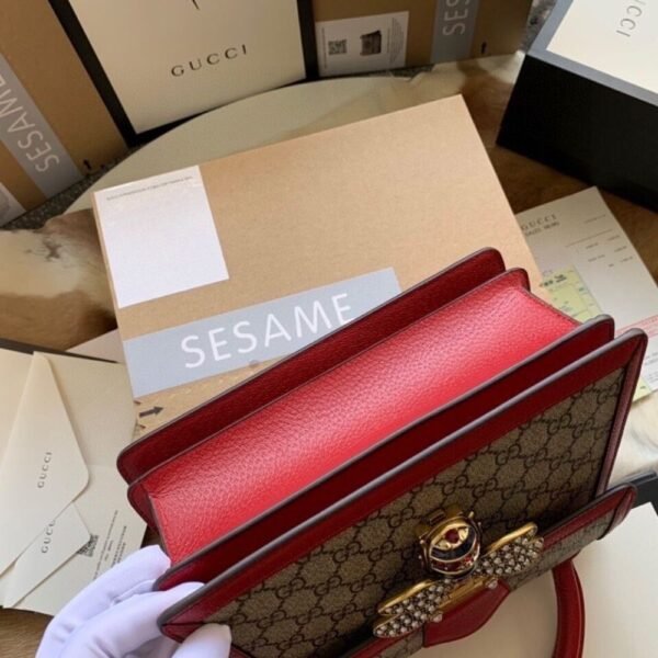[Premium Quality] – Gucci Queen Margaret Gg Small Top Handle Bag Red 10 Inches 476541 9I6St 8540