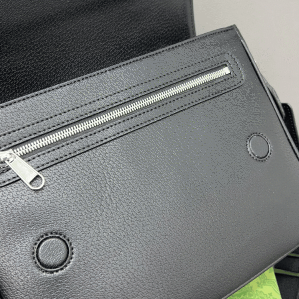 Gucci Gg Embossed Messenger Bag Black 9 Inches