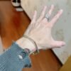 Gucci Trademark Sterling Silver Geometric Cuff Bracelet
