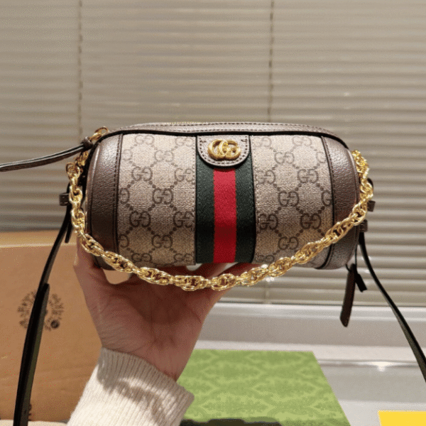 Gucci Ophidia Mini Barrel Bag Beige 7.5 Inches