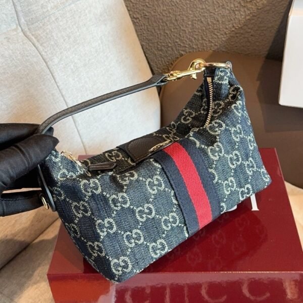 Gucci Vanity Mini Bag Blue And White GG Denim 19cm