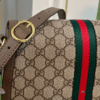 Gucci Ophidia Saddle Bag Beige 9.4 Inches