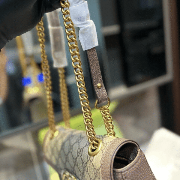 Gucci Ophidia Small Flap Bag Beige 9 Inches