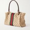 Gucci Paparazzo Medium Top Handle Bag GG Canvas Sand Brown 12.6 Inches