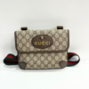 Gucci Neo Vintage GG Supreme Messenger Bag Brown Canvas Leather brown small