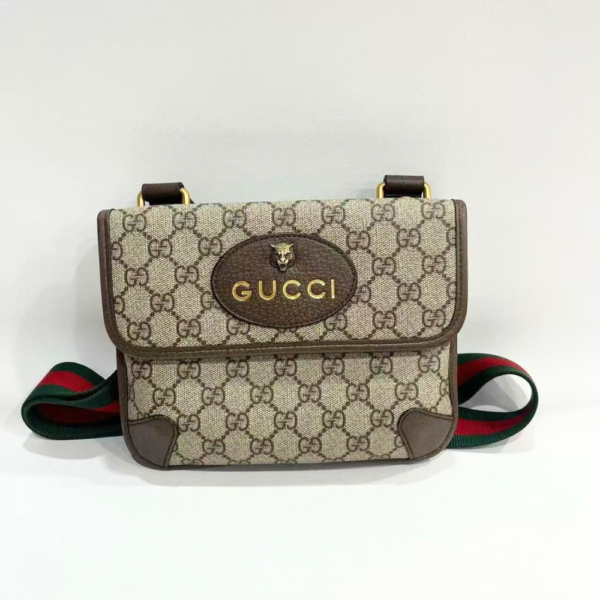 Gucci Neo Vintage GG Supreme Messenger Bag Brown Canvas Leather brown small