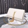 Saint Laurent Kate Medium Tassel In Crocodile White 9.4 Inches