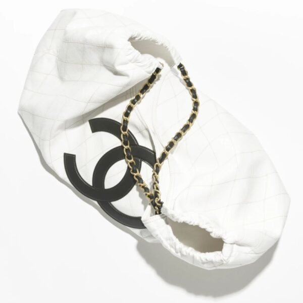 Chanel Coco Beach Small Shopping Bag White & Black 16.9 Inches