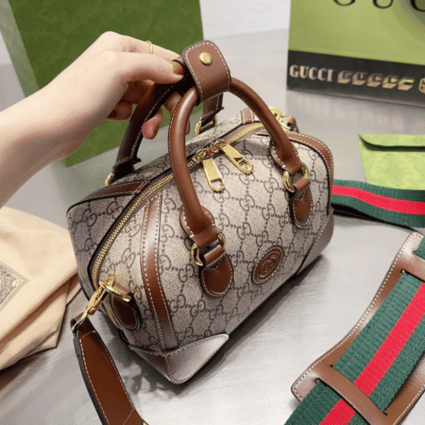 Gucci Mini Boston Bag Gg Canvas 9.1 Inches