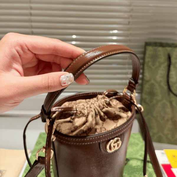 Gucci Ophidia Mini Bucket Bag Brown 4.5 Inches 760201 AACP4 2342