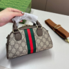 Gucci Ophidia Mini Boston Bag Brown 8.3 Inches