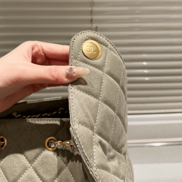 Chanel 25 Small Hand Bag Taupe 13.4 Inches