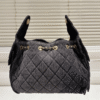 Chanel 25 Hobo Bucket Bag Black 10.2 Inches