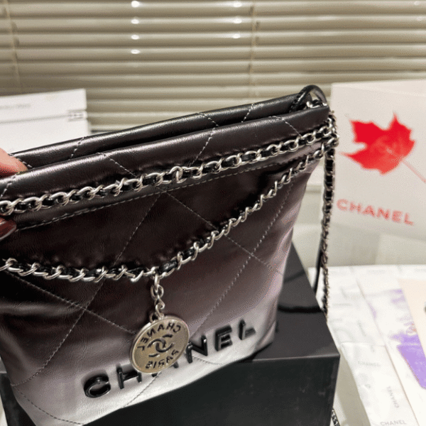 5-239 Chanel 22 Mini Drawstring Bucket Bag Ombere 7.9 Inches