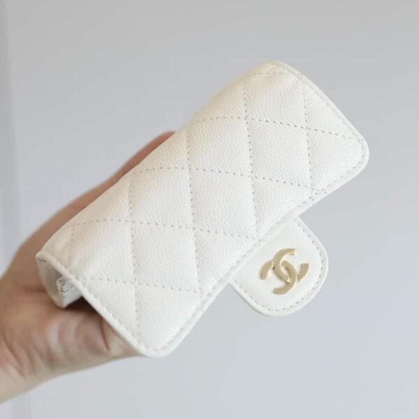 Chanel Classic Card Holder Wallet White 4.2 Inches AP0214 B10583 10601