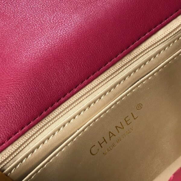 Chanel Quilted Mini Cc Rectangular Pearl Crush Flap Bag Red 20Cm