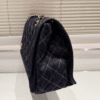 5-268 Chanel Denim Classic Flap Shoulder Bag Dark Blue Denim 16.9 Inches