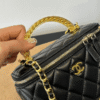 Chanel Mini Vanity Case With Top Handle Black 6.3 Inches