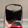 Chanel Hobo/Shoulder Bag With Top Handle Black 7.1 Inches