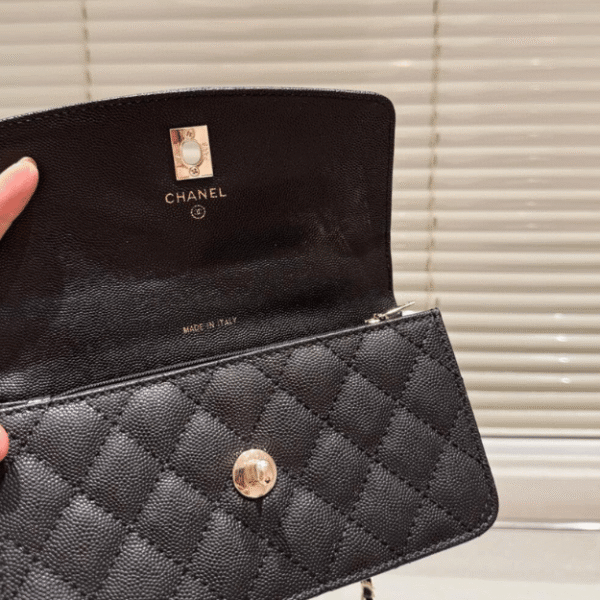 Chanel Vintage-Style Shoulder Bag Black 7.5 Inches