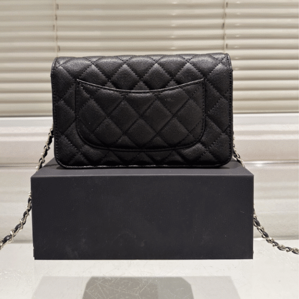 Chanel Flap Bag Woc (Wallet On Chain) Black 7.5 Inches