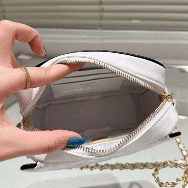 Chanel Camera Bag Mini White 7.1 Inches