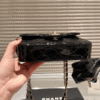 5-318 Chanel 24C Mini Flap Bag Metallic Black 7.5 Inches