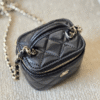 Chanel Mini Square Vanity Case Black 3.9 Inches