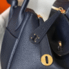 5-335 Hermès Lindy 26 Bag Navy Blue 10.2 Inches