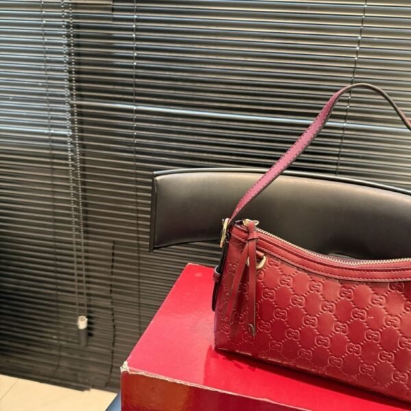 Gucci GG Emblem Medium Shoulder Bag Red 11.4 Inches