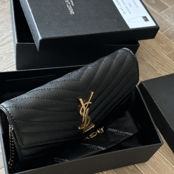Saint Laurent Matelassé Envelope Bag Black 8.7 Inches