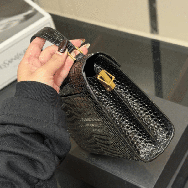 Saint Laurent Cassandra Bag Black 7.9 Inches
