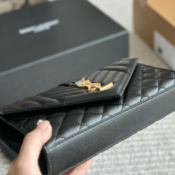 Saint Laurent Envelope Woc Black Quilted Bag 8.3 Inches 600185AACT71000
