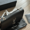 Saint Laurent Kate Bag Black Pebbled 7.9 Inches