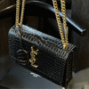 5-413 Saint Laurent Sunset Bag Black Croc 9 Inches 442906DND0J1000