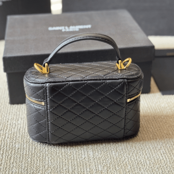 Saint Laurent Quilted Mini Vanity Bag Black 7.1 Inches 7667311El071000