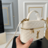 Saint Laurent Quilted Mini Vanity Bag Off White 7.1 Inches 7667311El079207