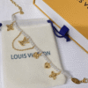 Louis Vuitton Monogram Flower Pearl Charm Bracelet Gold-Tone