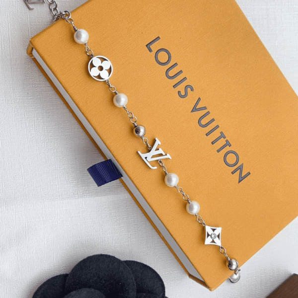 Louis Vuitton Monogram Pearl Charm Bracelet Silver-Tone
