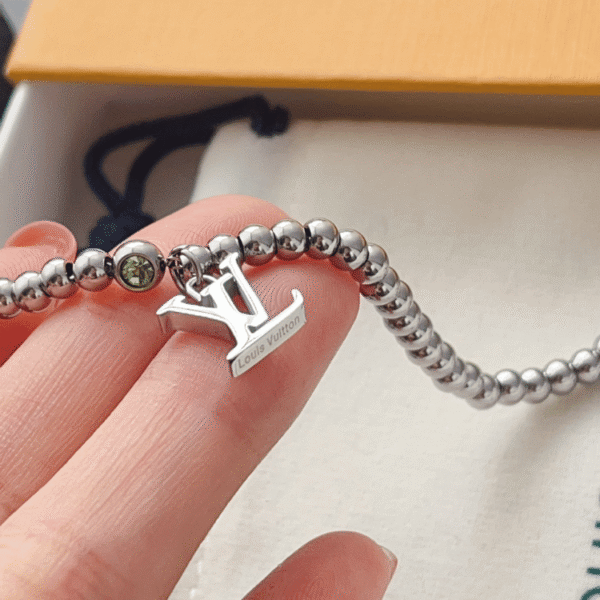Louis Vuitton Lv Charm Bead Bracelet Silver-Tone