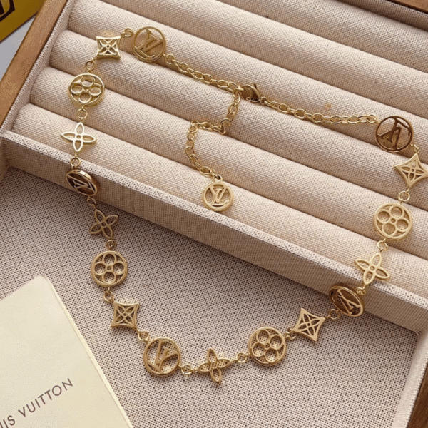 Louis Vuitton Monogram Bloom Necklace Gold-Tone