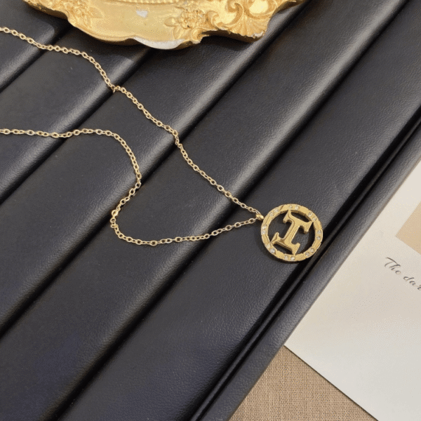 Hermès H Circle Pendant Necklace Gold-Tone