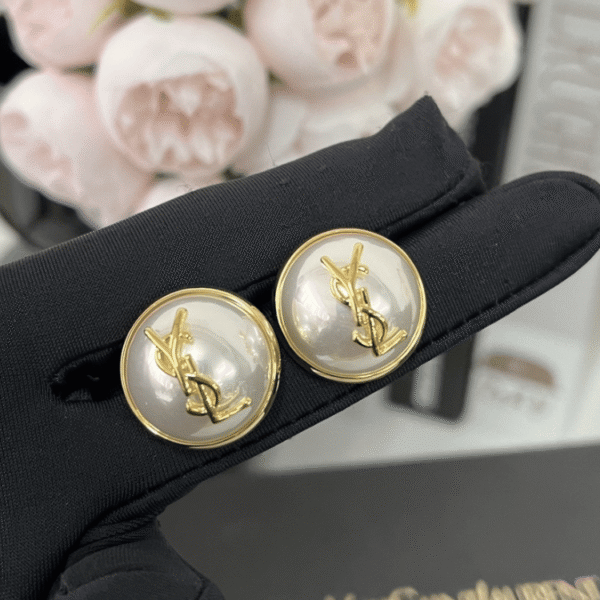 Yves Saint Laurent Cassandre Logo Tassel Earrings Gold-Tone