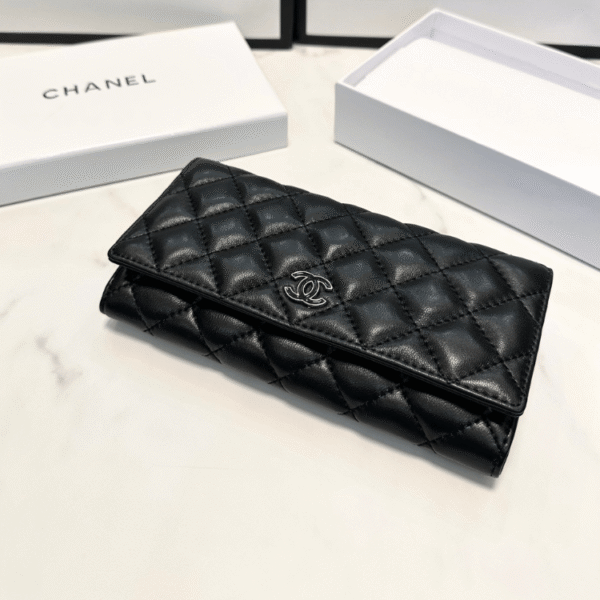 Chanel Classic Small Flap Wallet Black Caviar Silver Hardware 4.7 Inches