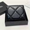 Chanel 19 Tri-Fold Wallet Black Gold/Chain Hardware 4.3 Inches