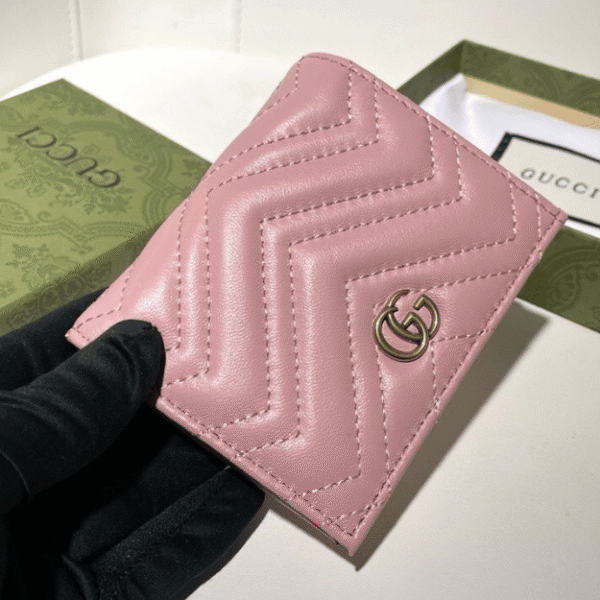 Gucci Gg Marmont Small Wallet Pastel Pink 4.5 Inches 466492 Dtd1T 5909