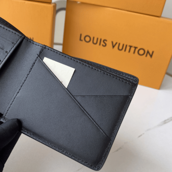 Louis Vuitton Slender Wallet Black Monogram Shadow 4.5 Inches