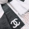 Chanel No. 5 Logo Cashmere Wool Scarf Black/White 70.8 Inches