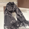 5-503.png Gucci Monogram Wool Scarf Grey/Black 70.8 Inches