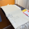 5-509.png Hermès Paris Logo Scarf Cream/White 74.8 Inches